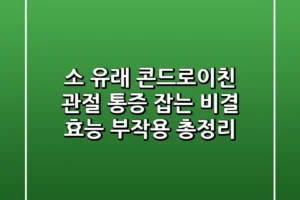소 유래 콘드로이친 관절 통증 잡는 비결 효능 부작용 총정리