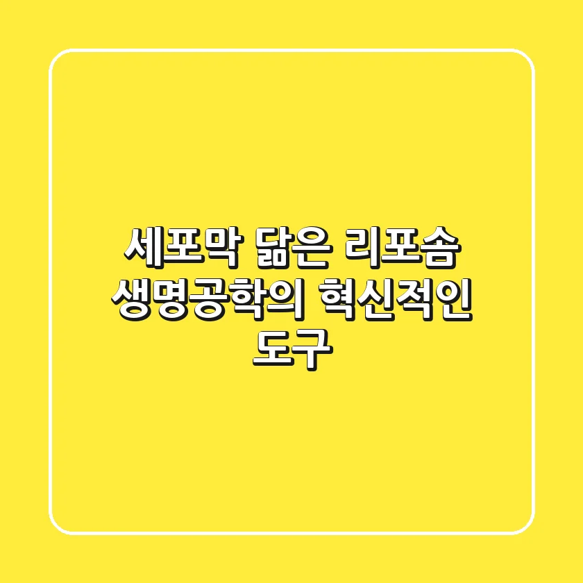 세포막 닮은 리포솜 생명공학의 혁신적인 도구