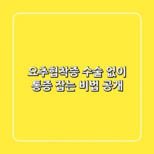 요추협착증, 수술 없이 통증 잡는 비법 공개!
