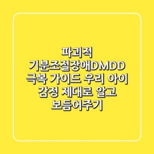 파괴적 기분조절장애(DMDD) 극복 가이드: 우리 아이 감정, 제대로 알고 보듬어주기