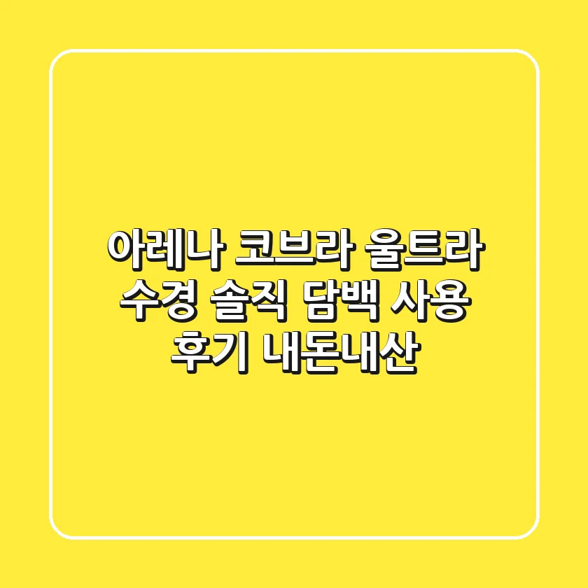 아레나 코브라 울트라 수경: 솔직 담백 사용 후기! (내돈내산)