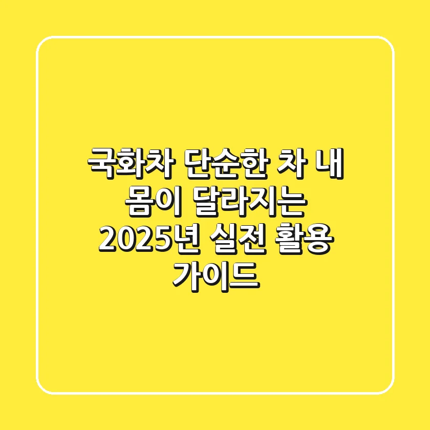 국화차, 단순한 차? 내 몸이 달라지는 2025년 실전 활용 가이드