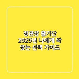정관장 활기단: 2025년 나에게 딱 맞는 선택 가이드