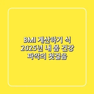 BMI 계산하기 식: 2025년 내 몸 건강 파악의 첫걸음