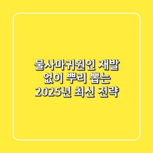 물사마귀원인, 재발 없이 뿌리 뽑는 2025년 최신 전략