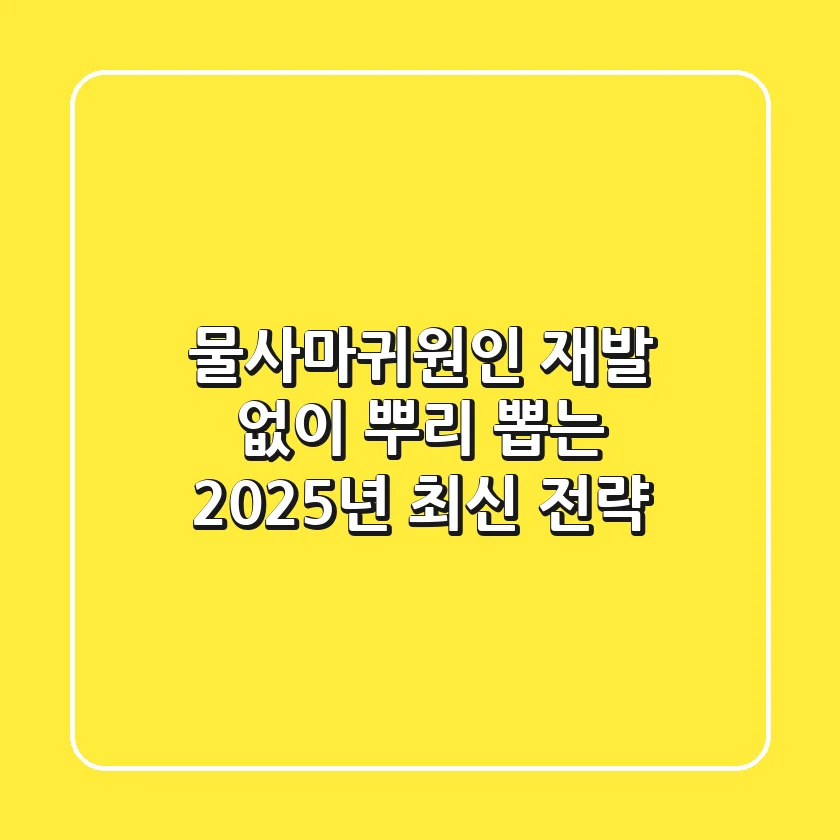 물사마귀원인, 재발 없이 뿌리 뽑는 2025년 최신 전략