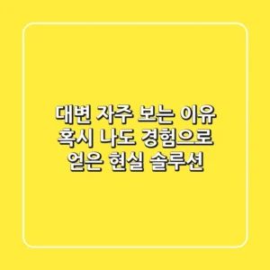 대변 자주 보는 이유, 혹시 나도? 경험으로 얻은 현실 솔루션