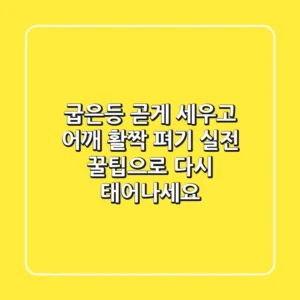 굽은등 곧게 세우고 어깨 활짝 펴기, 실전 꿀팁으로 다시 태어나세요!