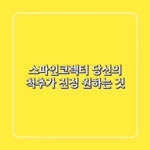 스파인코렉터, 당신의 척추가 진정 원하는 것