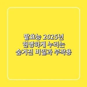 팥효능, 2025년 현명하게 누리는 숨겨진 비밀과 부작용
