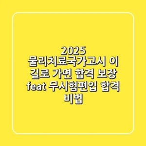 2025 물리치료국가고시, 이 길로 가면 합격 보장! (feat. 무시험·편입 합격 비법)