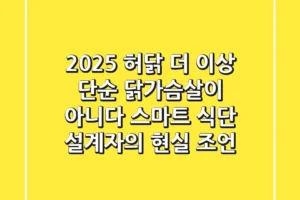 2025 허닭, 더 이상 단순 닭가슴살이 아니다: 스마트 식단 설계자의 현실 조언