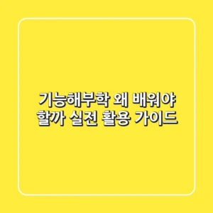 기능해부학, 왜 배워야 할까? 실전 활용 가이드