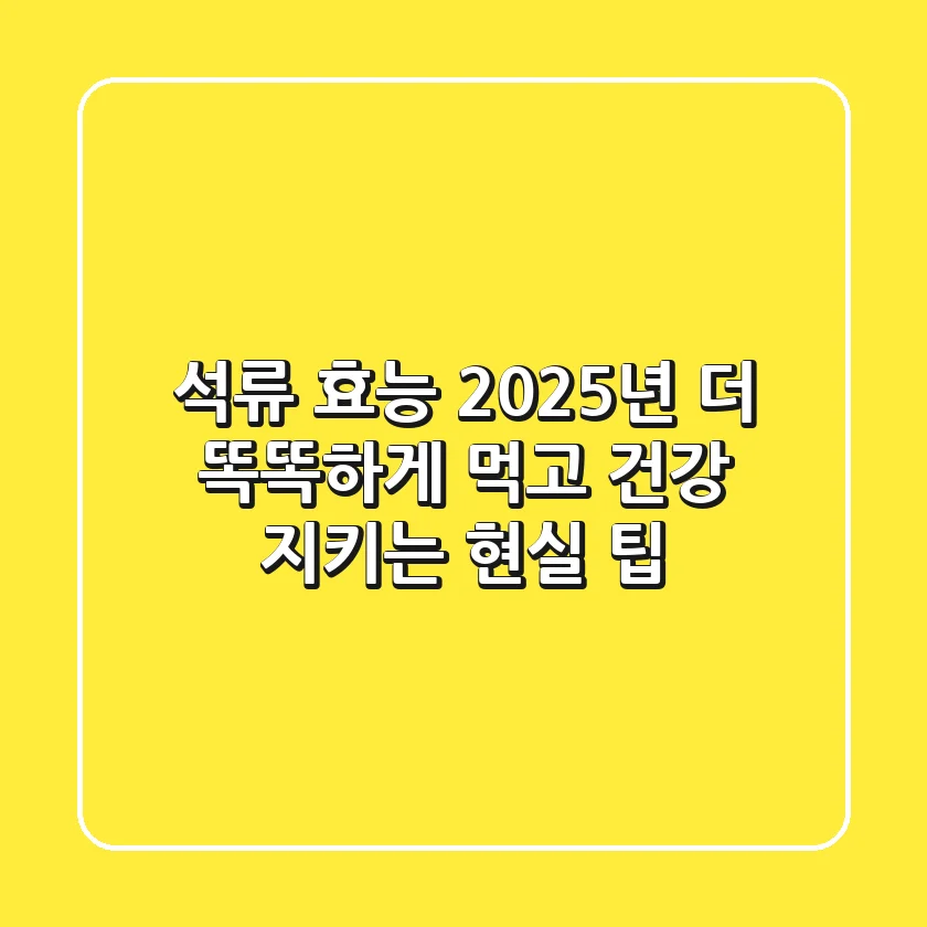 석류 효능: 2025년, 더 똑똑하게 먹고 건강 지키는 현실 팁