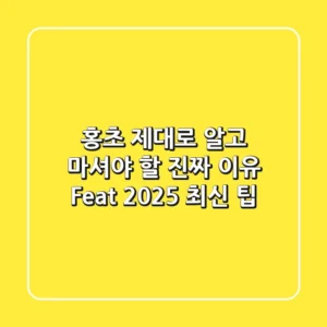 홍초, 제대로 알고 마셔야 할 진짜 이유 (Feat. 2025 최신 팁)