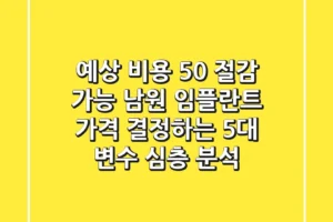 “예상 비용 50% 절감 가능”, 남원 임플란트 가격 결정하는 5대 변수 심층 분석