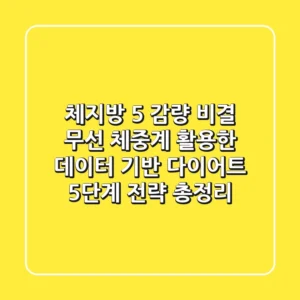 "체지방 5% 감량 비결", 무선 체중계 활용한 데이터 기반 다이어트 5단계 전략 총정리