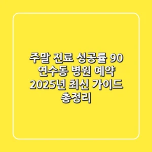 "주말 진료 성공률 90%", 연수동 병원 예약 2025년 최신 가이드 총정리