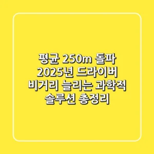 "평균 250m 돌파", 2025년 드라이버 비거리 늘리는 과학적 솔루션 총정리