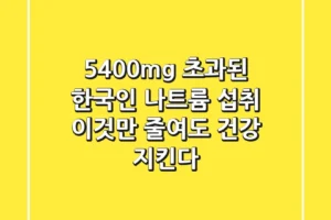 “5,400mg 초과된 한국인 나트륨 섭취, ‘이것’만 줄여도 건강 지킨다”