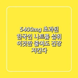 "5,400mg 초과된 한국인 나트륨 섭취, '이것'만 줄여도 건강 지킨다"
