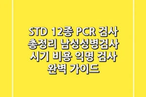 “STD 12종 PCR 검사 총정리”, 남성성병검사 시기, 비용, 익명 검사 완벽 가이드