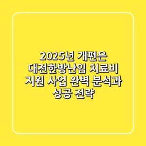 "2025년 개편은?", 대전한방난임 치료비 지원 사업 완벽 분석과 성공 전략