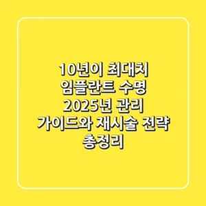 "10년이 최대치?" 임플란트 수명, 2025년 관리 가이드와 재시술 전략 총정리