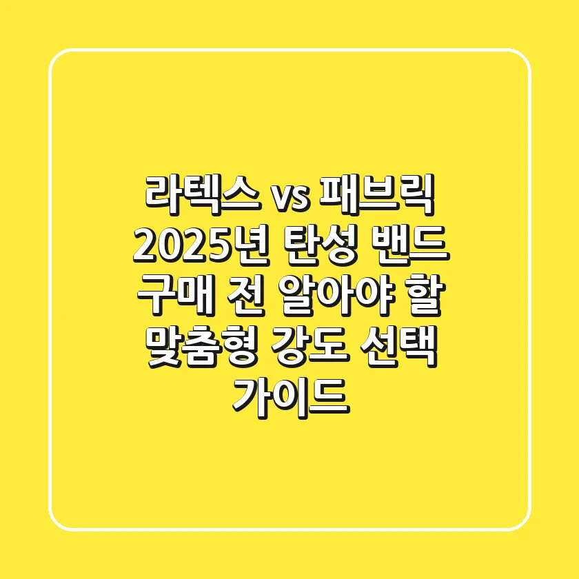 "라텍스 vs 패브릭?", 2025년 탄성 밴드 구매 전 알아야 할 맞춤형 강도 선택 가이드