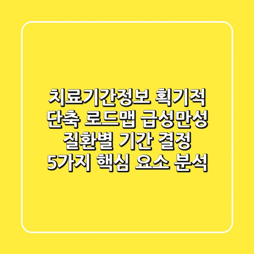 "치료기간정보" 획기적 단축 로드맵: 급성-만성 질환별 기간 결정 5가지 핵심 요소 분석
