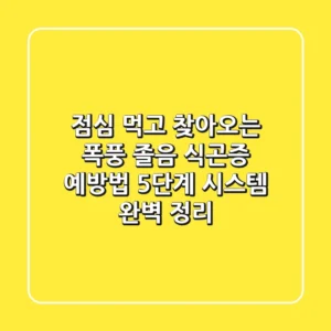 점심 먹고 찾아오는 폭풍 졸음? '식곤증 예방법' 5단계 시스템 완벽 정리