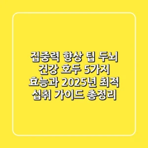 "집중력 향상 팁?", 두뇌 건강 호두 5가지 효능과 2025년 최적 섭취 가이드 총정리
