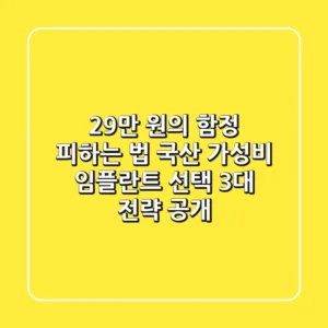 "29만 원의 함정 피하는 법", 국산 가성비 임플란트 선택 3대 전략 공개