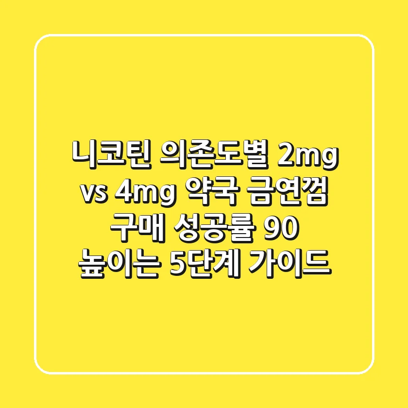 "니코틴 의존도별 2mg vs 4mg", 약국 금연껌 구매 성공률 90% 높이는 5단계 가이드