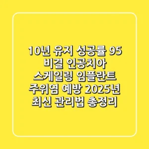"10년 유지 성공률 95% 비결", 인공치아 스케일링, 임플란트 주위염 예방 2025년 최신 관리법 총정리
