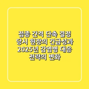 "접종 간격 단축" 결정, 당시 현장의 긴급성과 2025년 감염병 대응 전략의 변화